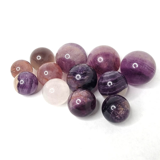 Fluorite Spheres - Smaller Sizes in Pinks and Purples